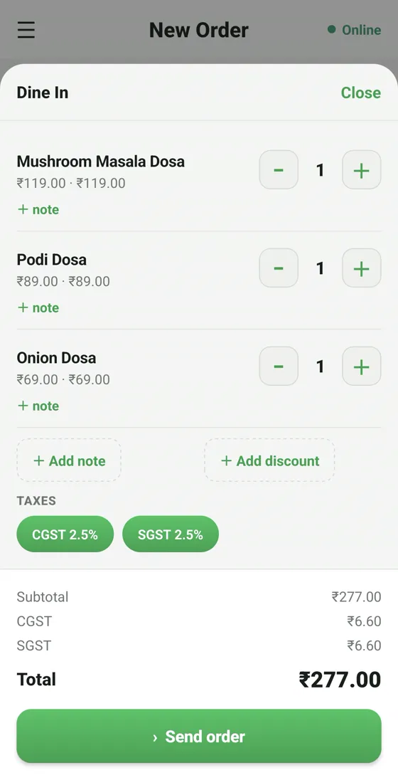 RestoPOS mPOS mobile screen 4