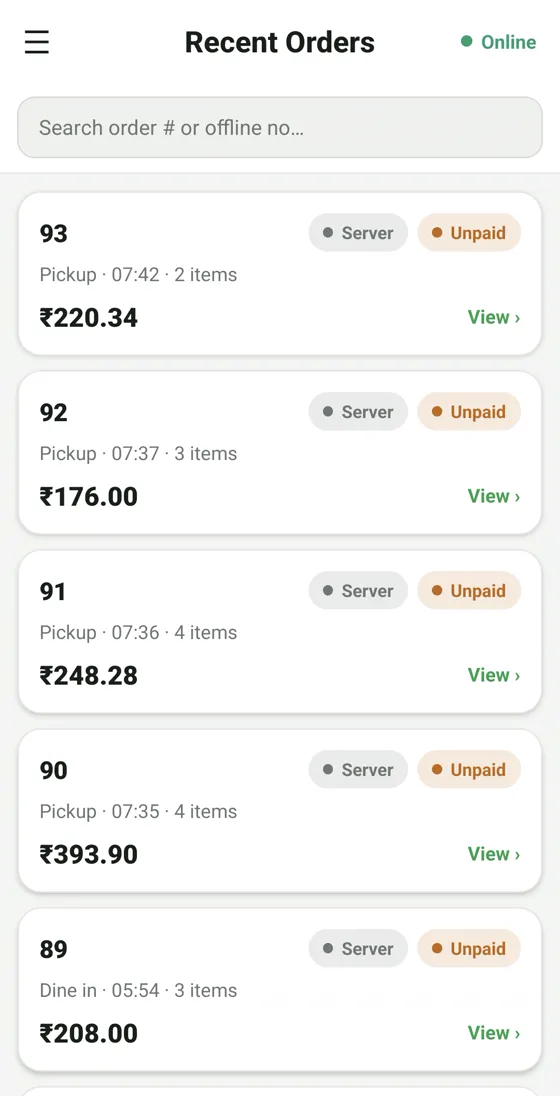 RestoPOS mPOS mobile screen 6