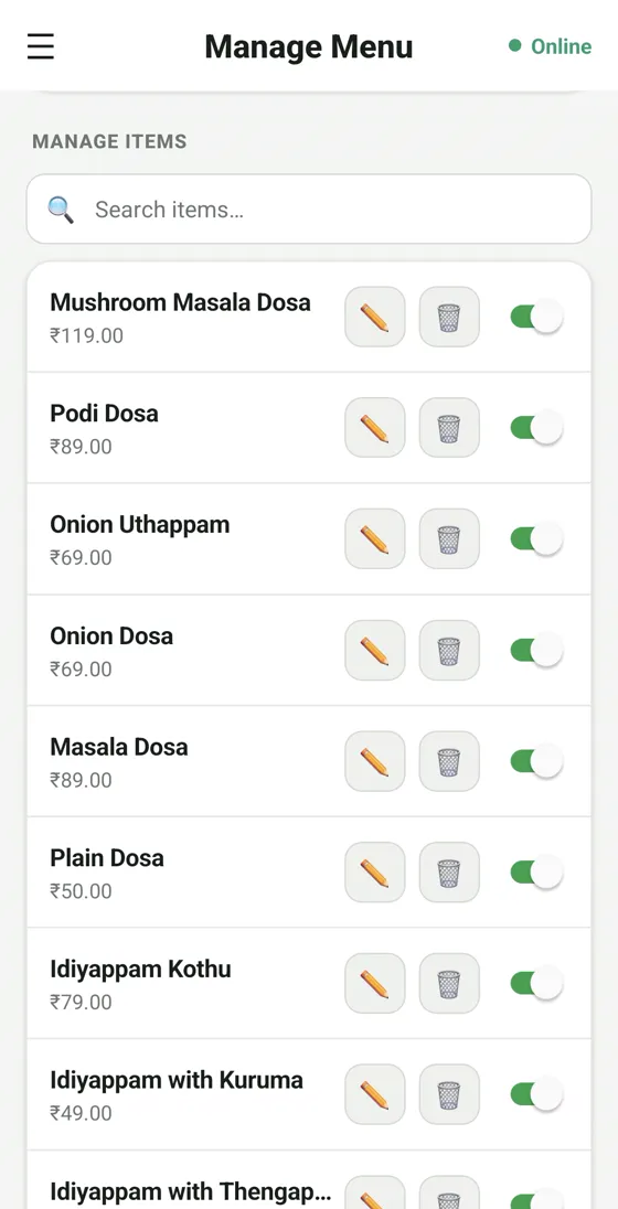 RestoPOS mPOS mobile screen 8
