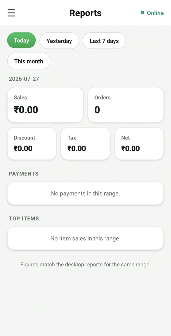 RestoPOS mPOS mobile screen 10