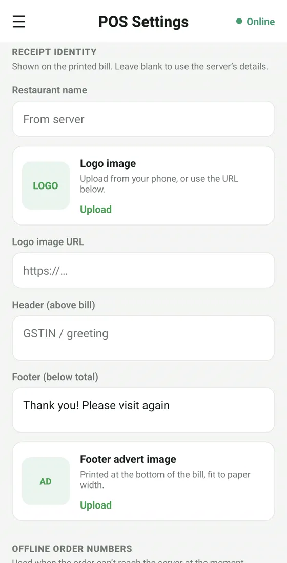 RestoPOS mPOS mobile screen 15