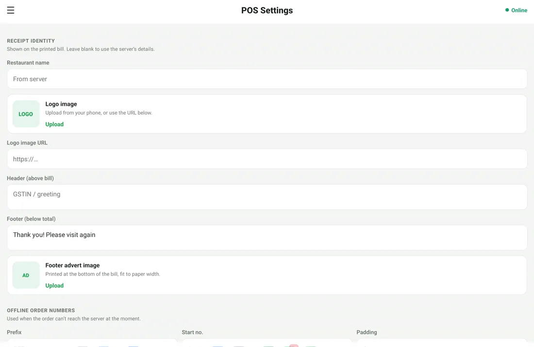 RestoPOS mPOS tablet screen 12