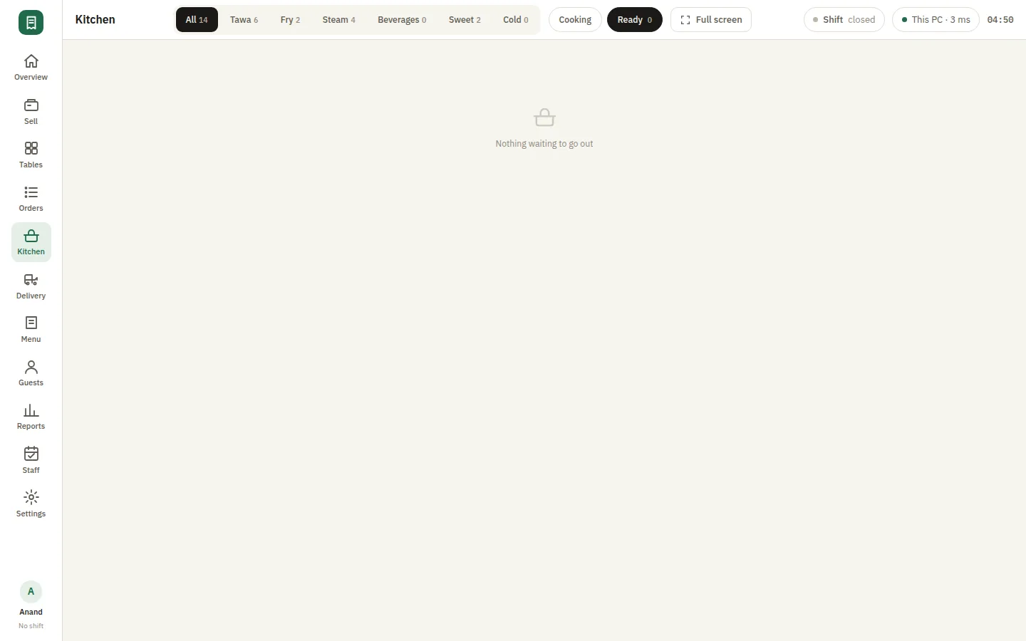 SmartPOS Kitchen — Kitchen ready